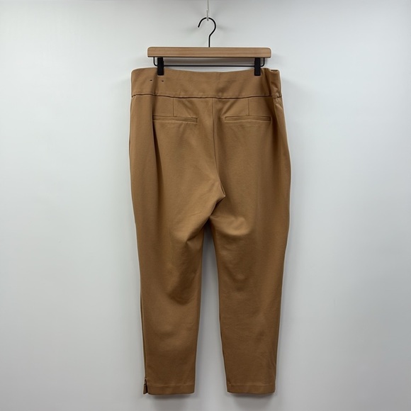 Express Columnist Ponte Knit High Rise Pull-On Trouser Ankle Pant Career Tan XL - Picture 6 of 10